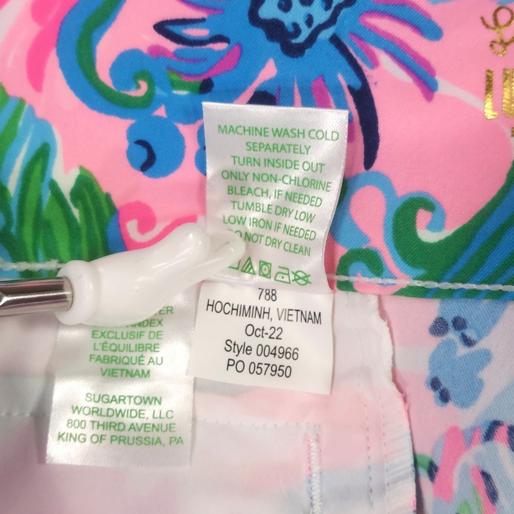 Lilly Pulitzer Luxletic Pull On Bermuda Golf Shorts Womens 8 Tropical Resort - Picture 8 of 12